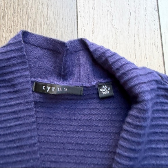 Cyrus Deep Blue Ribbed Cardigan - Picture 3 of 6